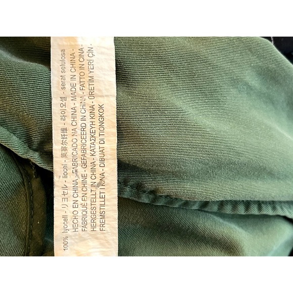 Zara Olive Green Light Weight Trench Coat Duster Jacket Belted Waist Tied - Picture 10 of 15